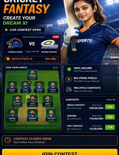 Cometowinlink (come to win) fantasy cricket & matchday visual 3